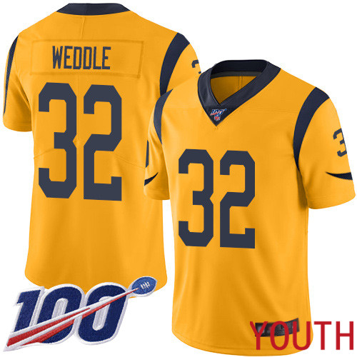 Los Angeles Rams Limited Gold Youth Eric Weddle Jersey NFL Football #32 100th Season Rush Vapor Untouchable